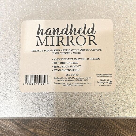 Glitz & Glam Pink Rhinestone 5X Magnification View Mirror - Picture 5 of 6